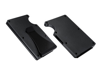 Card holder, black card holder, card holder on white background, modern wallet, card wallet, metal wallet, metal card holder, black wallet