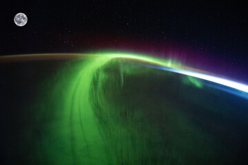 Great Aurora and moon