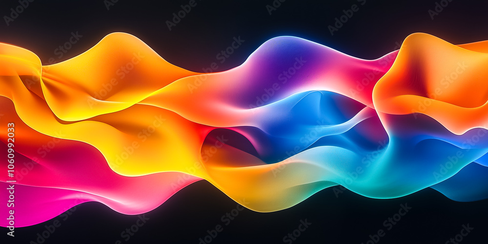 Aufkleber dynamic waves of color intertwine, creating a mesmerizing visual symphony of light and motion