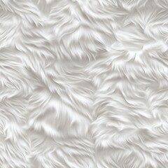 Obraz premium White Fluffy Fur Seamless Pattern Texture Background