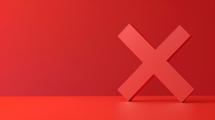 Obraz premium Red X on a Red Background.