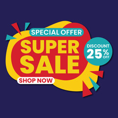 yellow promotion sale template vector illustration