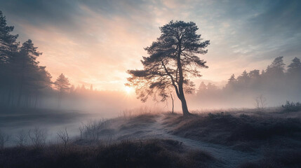 Obraz premium Otherworldly Mystique: A Collection of Uneasy Landscapes