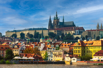 Obraz premium Cathedral and town on river