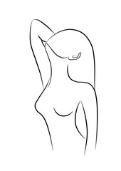 Minimalist Wall Art Print With Female Body. Minimalist Line Art Print For Instant Download