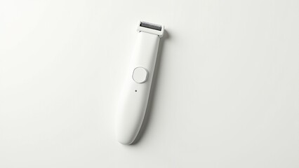 Minimalist electric shaver on a plain background, showcasing everyday things in a clean, modern design.