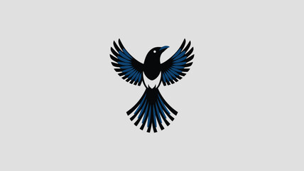 Elegant Magpie Illustration on a Simple Branch 