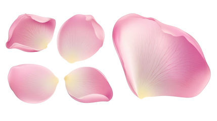 Pink Rose Flower Petals Isolated on a Transparent Background Generative AI