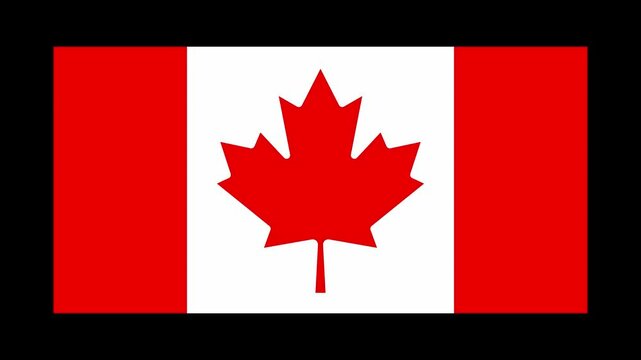 Canada Country Flag Shapes and Elements Construction Animation