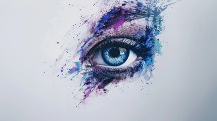 an eye tattoo with abstract elements