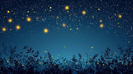 Fototapeta premium Night sky, stars, grass, foreground