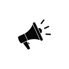 black Megaphone graphic icon. Megaphone sign isolated on white background. Vector illustration