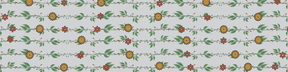 Vector design Floral abstract seamless patterns. Tropical leaves seamless pattern