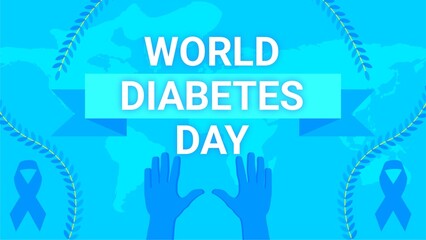 Naklejka premium World Diabetes Day web banner design illustration 