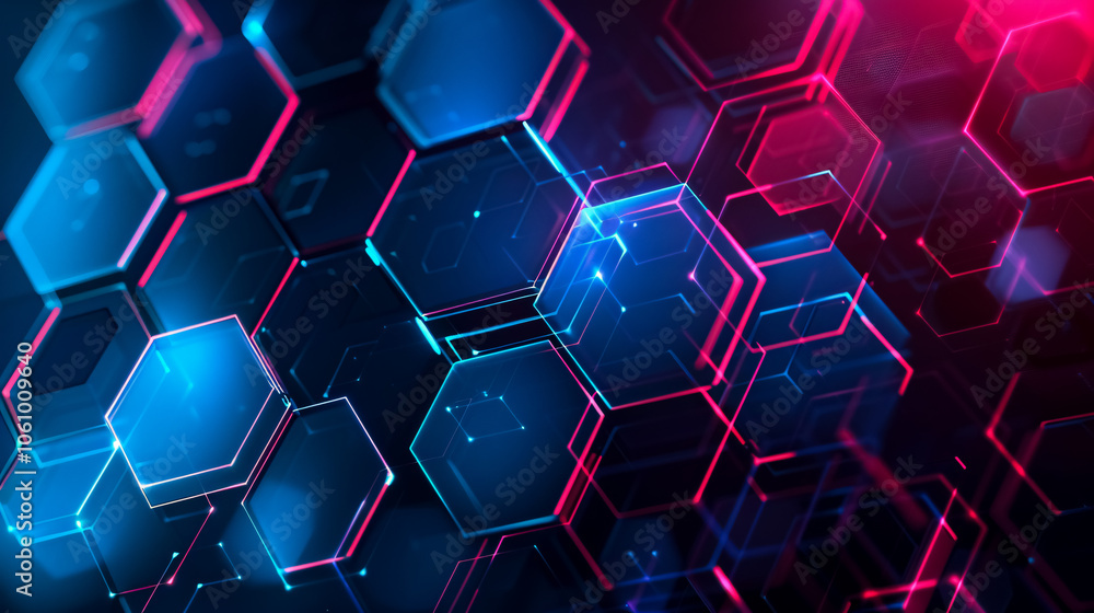 Poster hexagon pattern: geometric abstract background with simple hexagonal elements. medical, technology, 