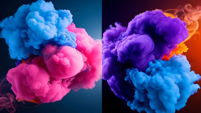 Motion Color drop in water, Ink swirling in, Colorful ink abstraction. Fancy Dream Cloud of ink under water