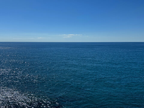 Ocean blue water and sky.