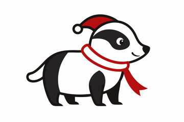 Cute badger in a hat and a sweater. Vector illustration for cards, invitations, stickers, t-shirts
