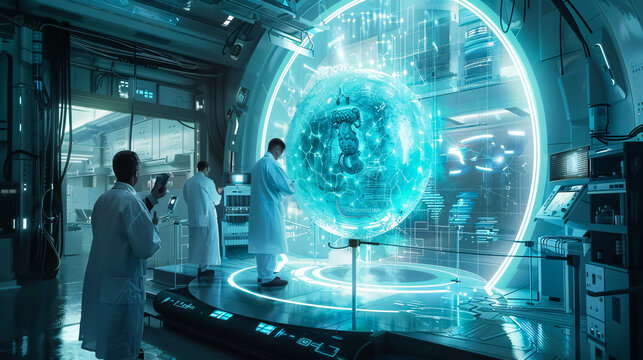 In a cutting-edge lab, scientists conduct experiments with advanced technology, pushing the boundaries of what's possible in their quest to solve the universe's mysteries.