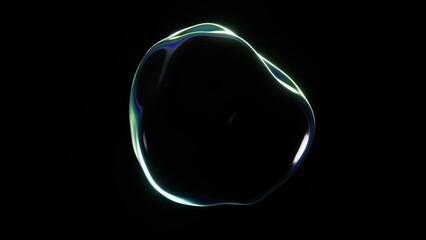 Abstract 3D horizontal website screen futuristic shape chrome holographic iridescent prism shape liquid oil gasoline bubble sphere blob fluid gradient colors black backgrounds 4K innovative wallpaper