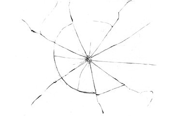 Texture of broken glass on a transparent background