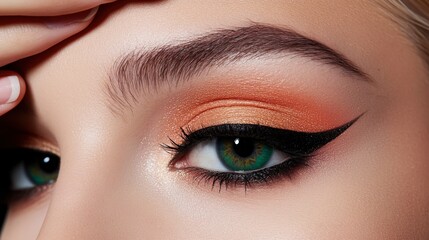 Fototapeta premium Bold Eye Makeup Application with Vibrant Colors
