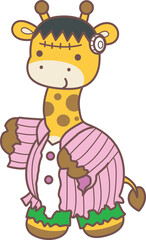 Halloween set Vector Stock Illustrations of Baby Giraffe.
Cute giraffe animals with halloween theme.