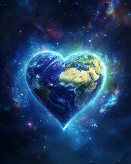 Earth is shaped like a heart in this artistic depiction of our planet