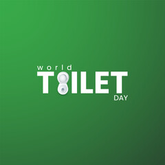 19 November, World Toilet Day. Toilet day creative concept design for banner, poster, 3d Illustration.