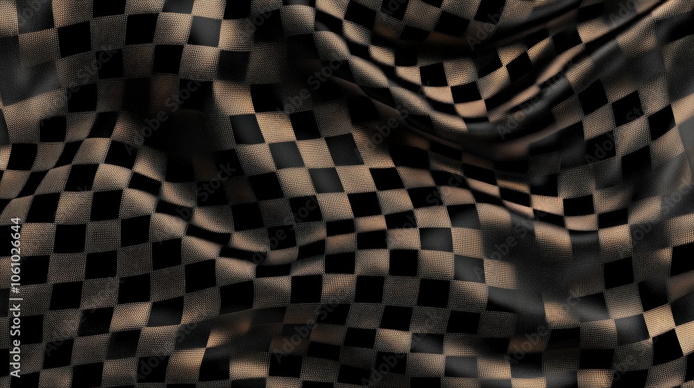 Poster abstract checkered pattern with fluid texture