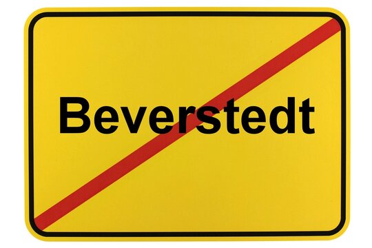 Illustration eines Ortsschildes der Gemeinde Beverstedt in Niedersachsen