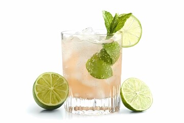 Refreshing Sparkling Lime Drink with Mint Garnish