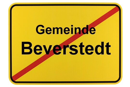 Illustration eines Ortsschildes der Gemeinde Beverstedt in Niedersachsen