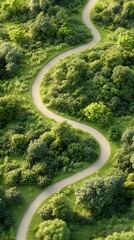 Serene and Adaptable Ecosystem with Winding Path
