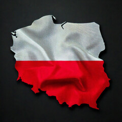 polish flag on the map background