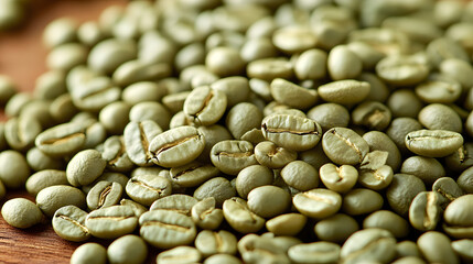 Fototapeta premium Unraveling the Texture and Form of Coffea Racemosa Beans: A Macro Shot for Coffee Enthusiasts