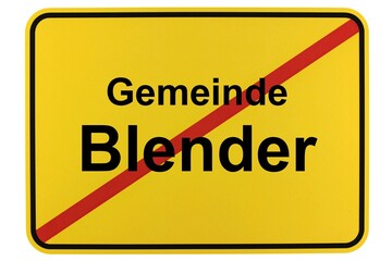 Illustration eines Ortsschildes der Gemeinde Blender in Niedersachsen