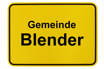Illustration eines Ortsschildes der Gemeinde Blender in Niedersachsen