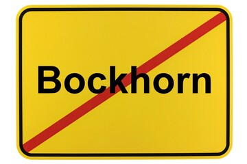 Illustration eines Ortsschildes der Gemeinde Bockhorn in Niedersachsen