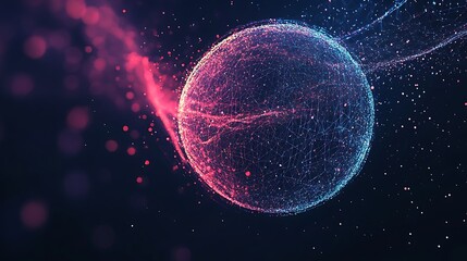 Obraz premium Colorful abstract mesh illustration with vibrant tones on dark background image