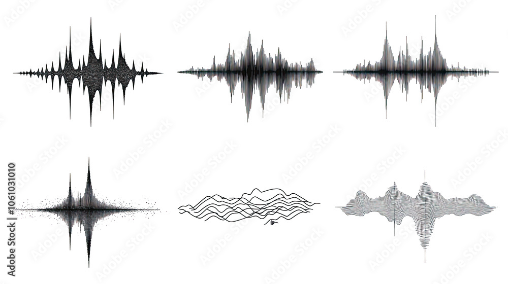 Poster high frequency radio wave graphic design with sound wave illustrations generative ai