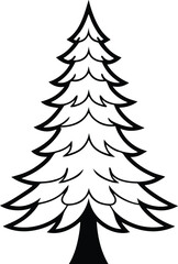 spruce tree silhouette, Set of silhouettes of spruce trees vector illustration