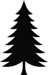 Obraz premium spruce tree silhouette, Set of silhouettes of spruce trees vector illustration