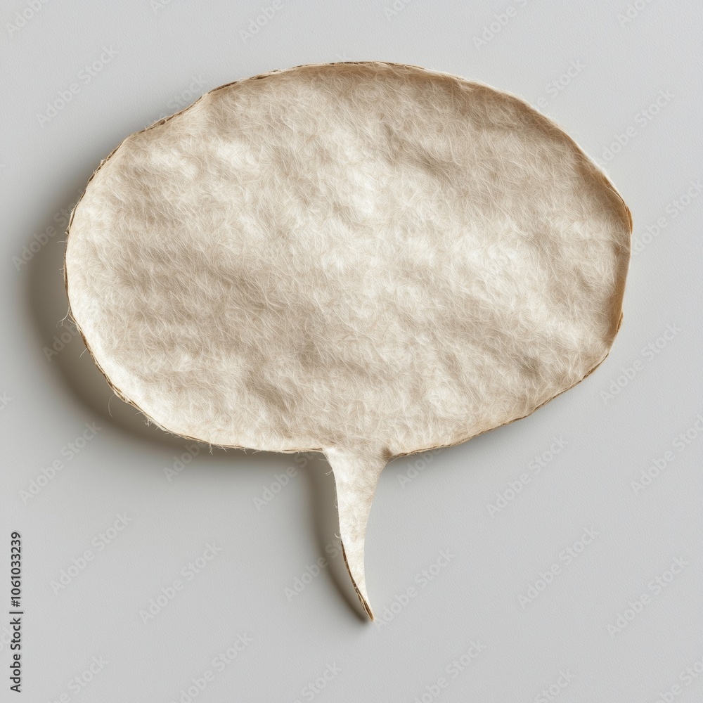 Poster minimalist white speech bubble with rounded edges for design or communication projects