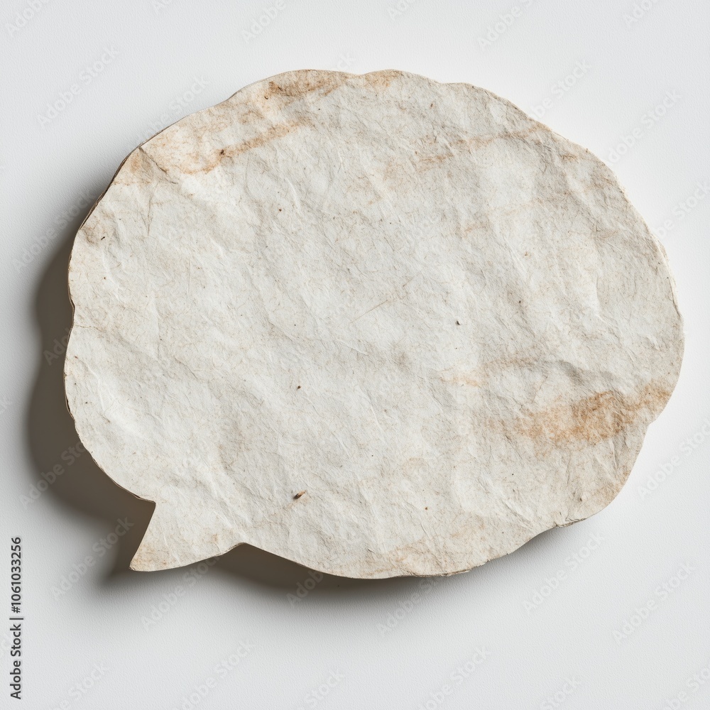 Poster textured paper speech bubble with rounded edges for creative communication design