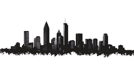 Obraz premium Realistic Atlanta skyline silhouette with vector details in EPS10 picture