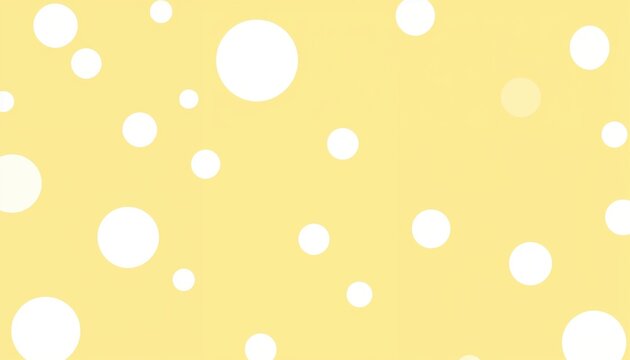  Yellow background with white polka dot pattern.