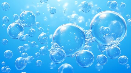 Unique bubble designs in cartoon vector style emphasizing water fun image