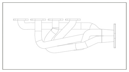 3D Project of an Exhaust Manifold Design for Optimized Engine Performance.