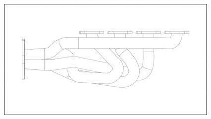 3D Project of an Exhaust Manifold Design for Optimized Engine Performance.